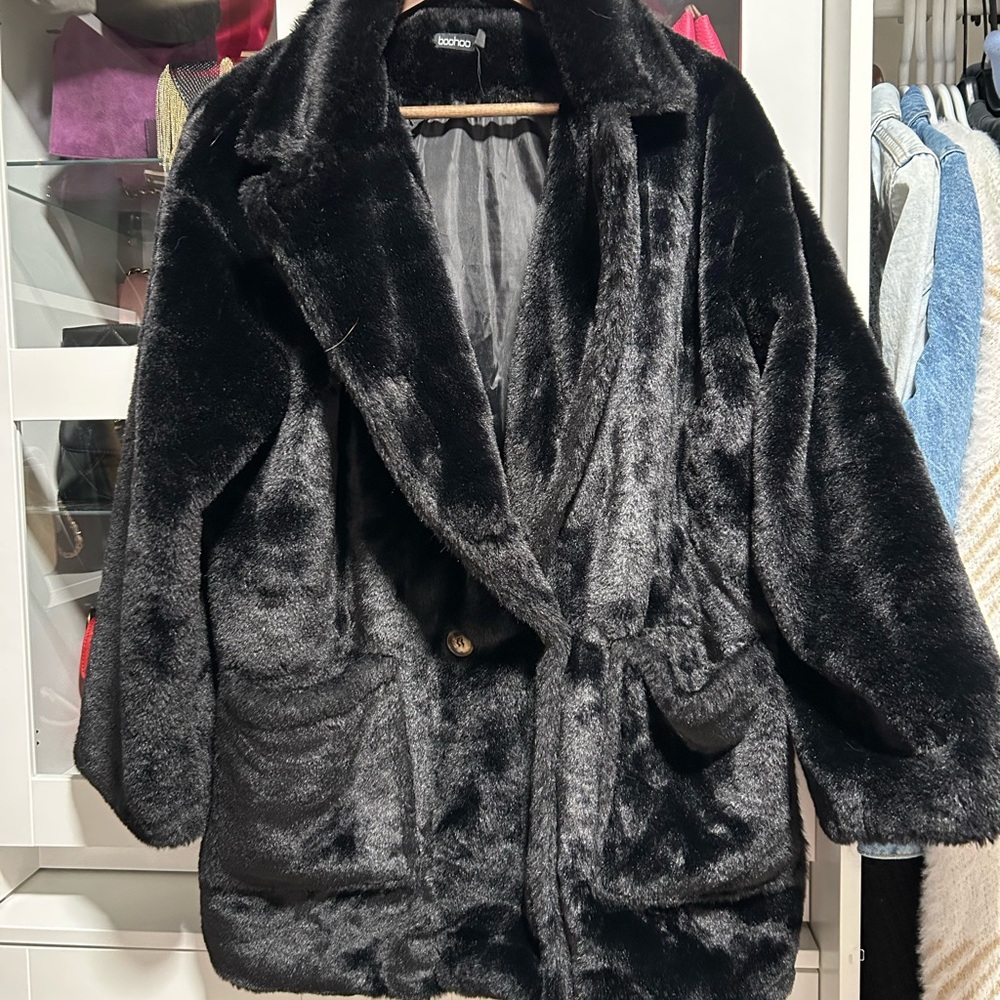 Boohoo Black Teddy Jacket